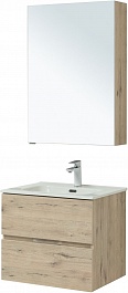 Aquanet Мебель для ванной Алвита New 60 2 ящика подвесная дуб веллингтон белый – фотография-2